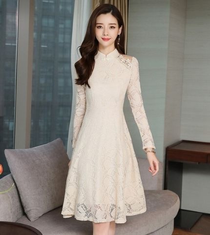 Elegant Lace A-Line Dress | Timeless Sophistication