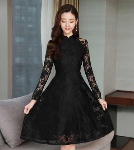 Elegant Lace A-Line Dress | Timeless Sophistication