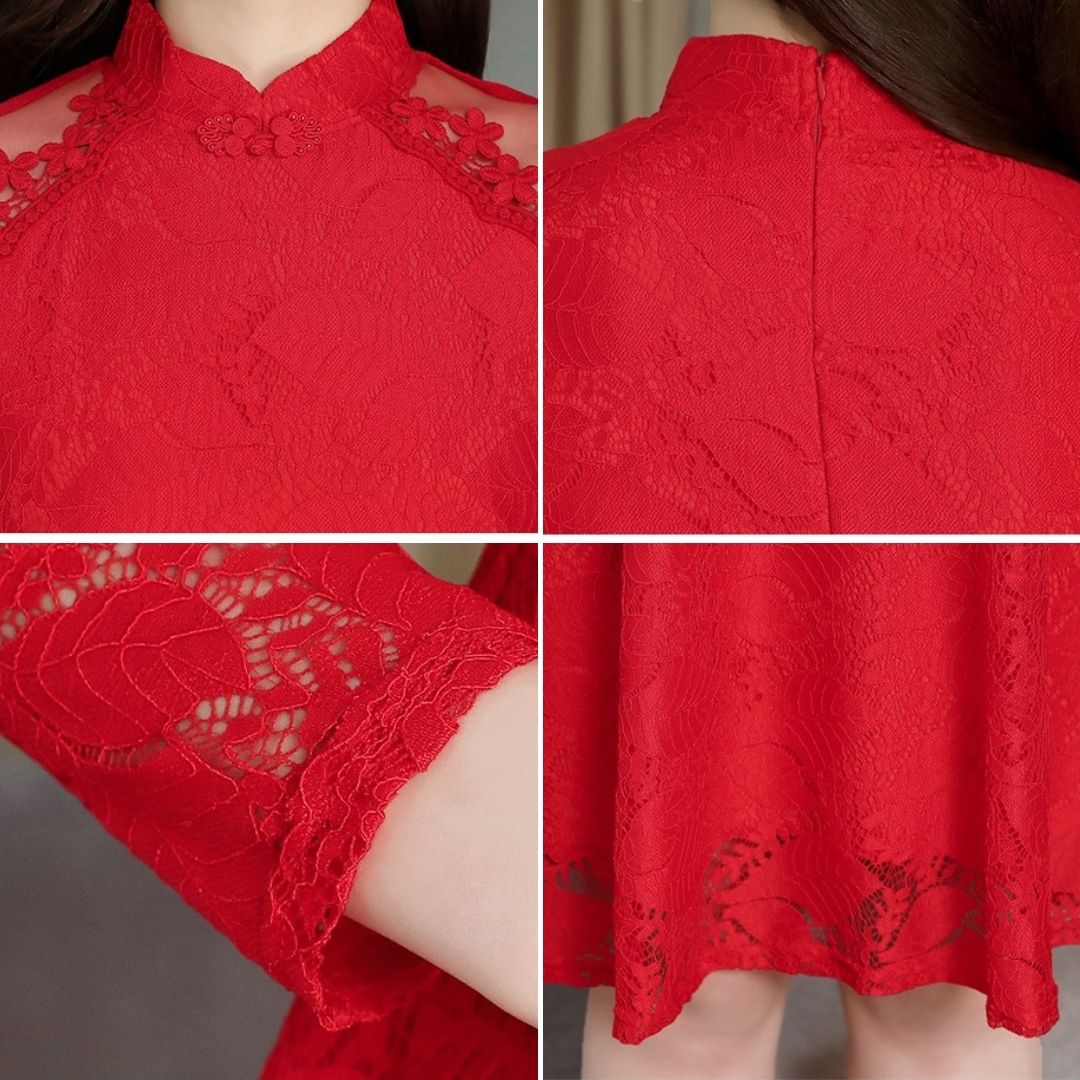 Elegant Lace A-Line Dress | Timeless Sophistication