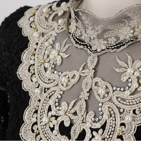 Elegant Lace Long Sleeve Blouse | Timeless Elegance with Intricate Embroidery