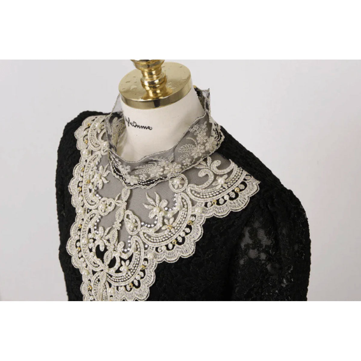 Elegant Lace Long Sleeve Blouse | Timeless Elegance with Intricate Embroidery