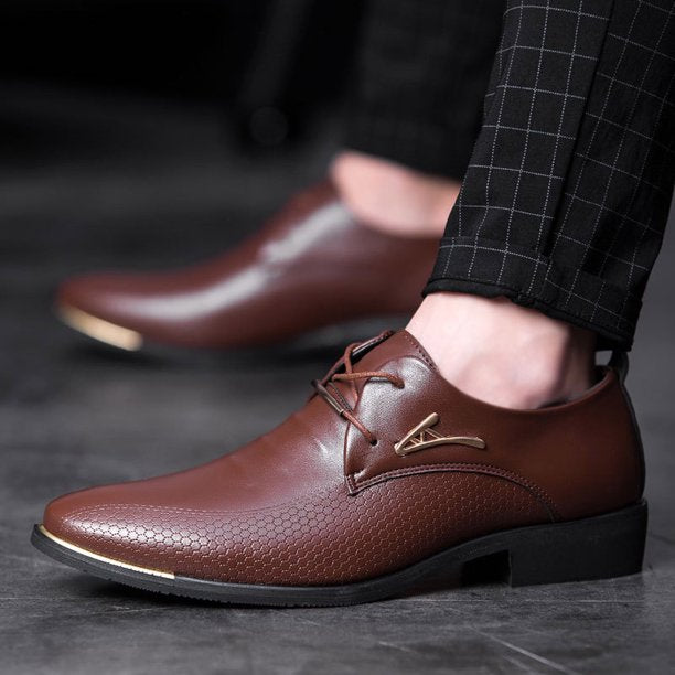 Elegant Leather Dress Shoes | Perforated Design | Luxury Leather Shoes