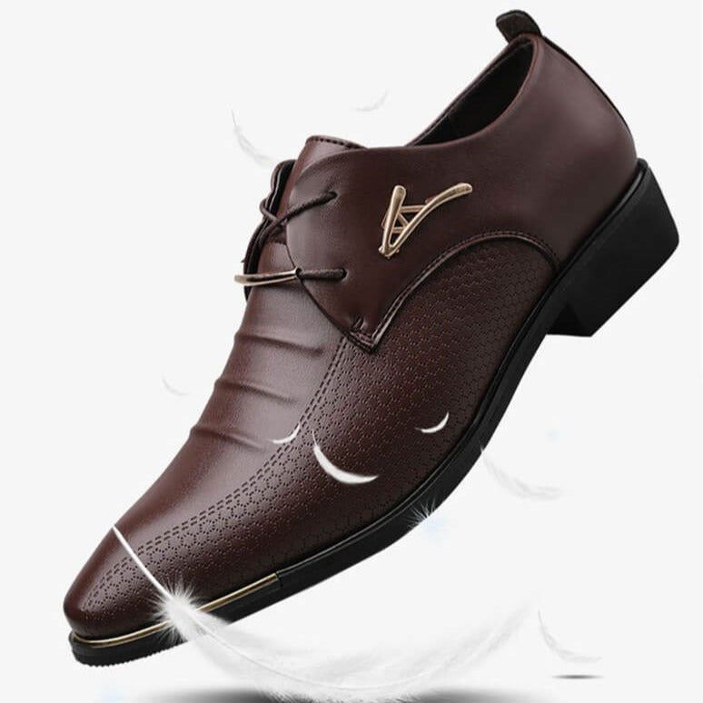 Elegant Leather Dress Shoes | Perforated Design | Luxury Leather Shoes