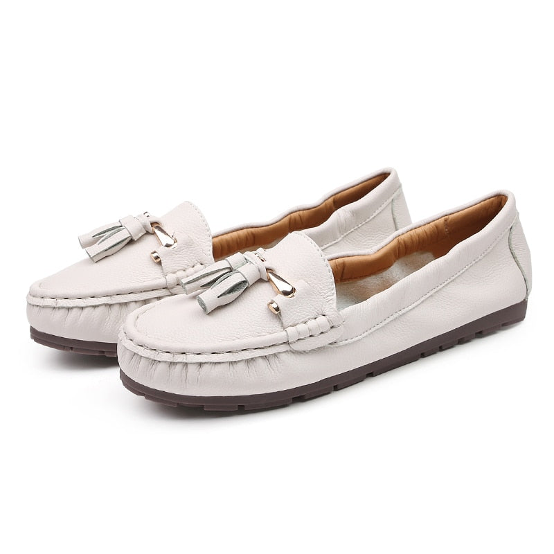 Elegant Leather Loafers | Tassel Detail Loafers