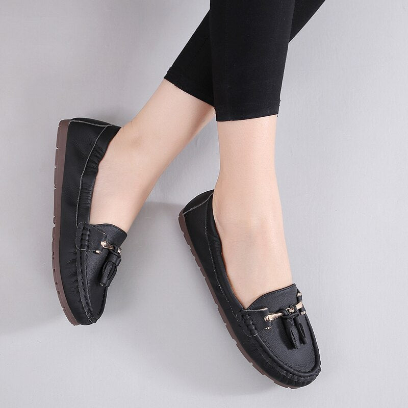 Elegant Leather Loafers | Tassel Detail Loafers