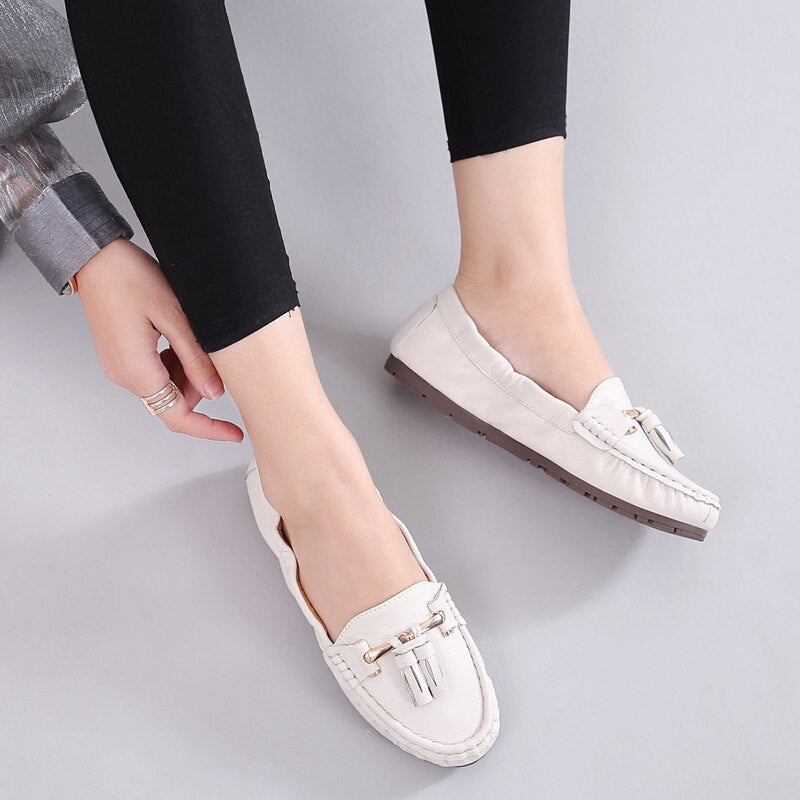 Elegant Leather Loafers | Tassel Detail Loafers