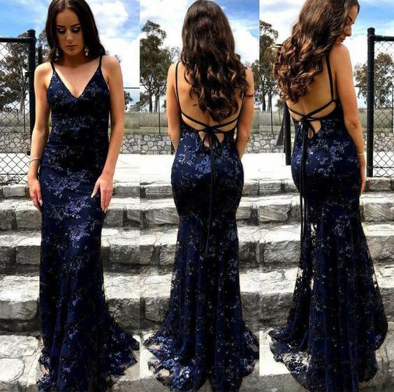 Elegant Sequin Evening Gown | Backless Evening Gown for Prom and Gala