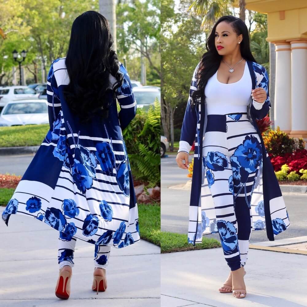 Fashion-Forward Women's Cardigan & Pants Set | Vibrant Patterns