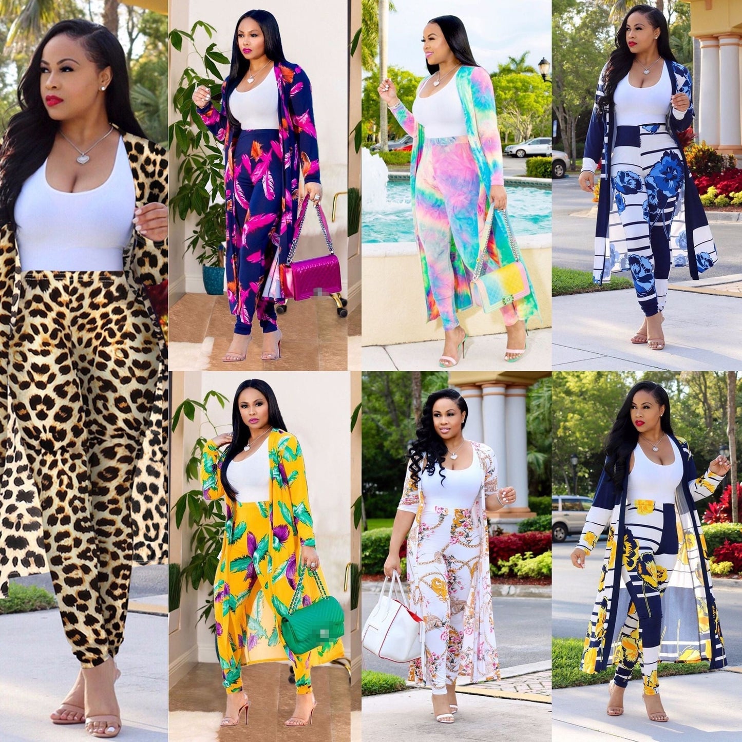 Fashion-Forward Women's Cardigan & Pants Set | Vibrant Patterns