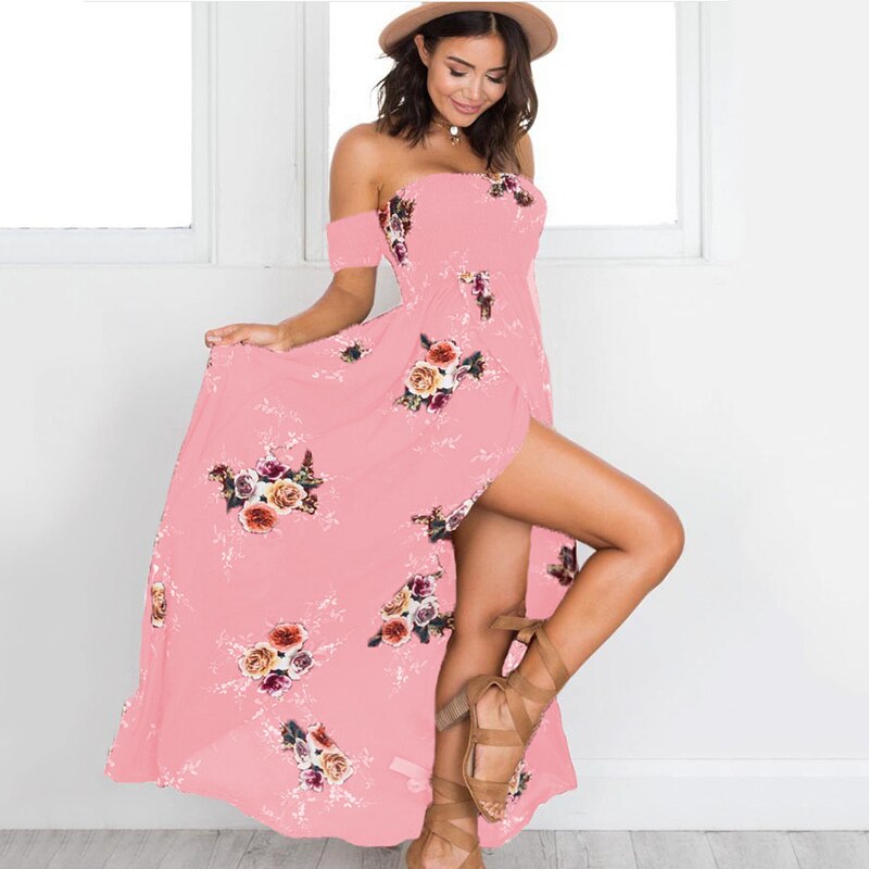 Floral Boho Maxi Dress | Bohemian Summer Off-Shoulder Style
