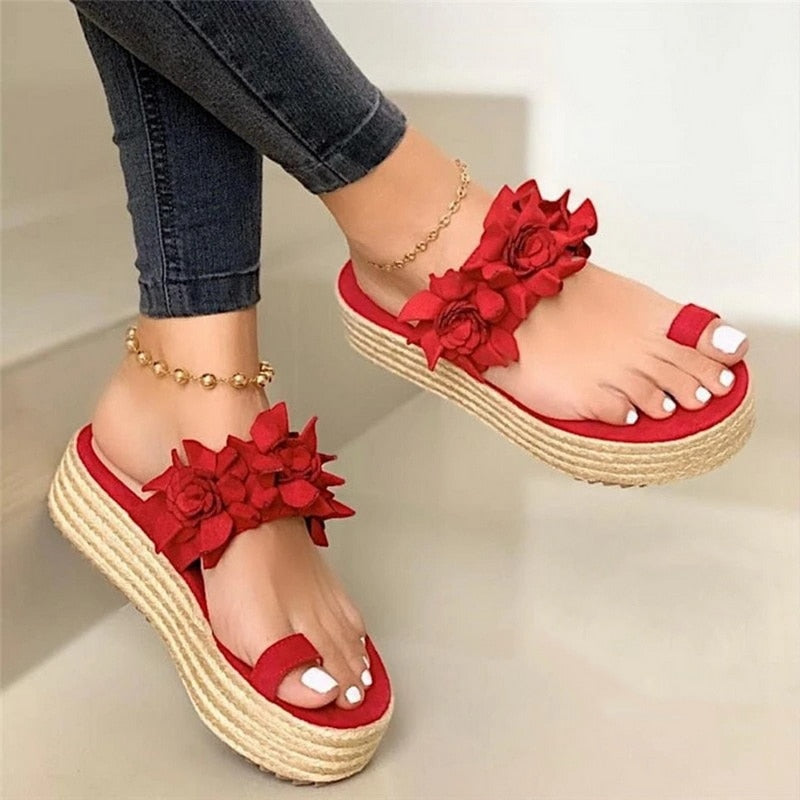 Floral Elegance Platform Sandals | Stylish Women's Sandals
