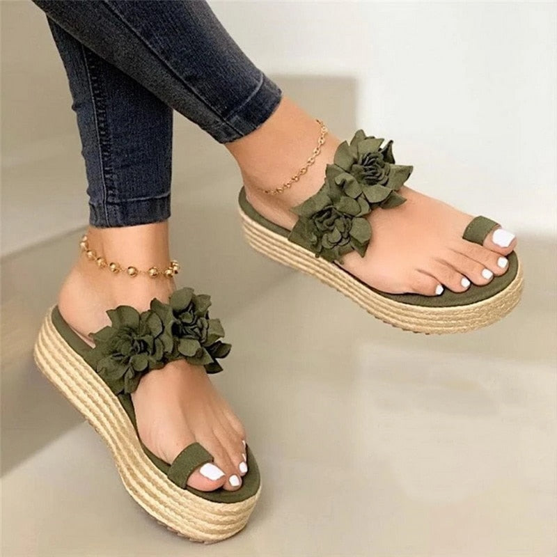 Floral Elegance Platform Sandals | Stylish Women's Sandals