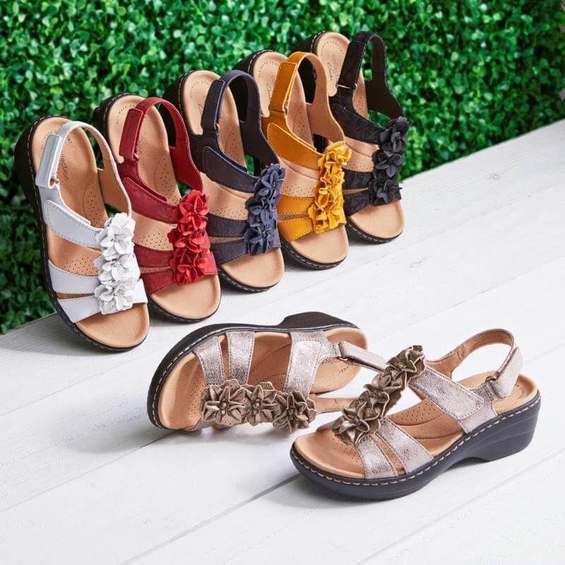 Floral Embellished Sandals | Cushioned Comfort Summer Sandals