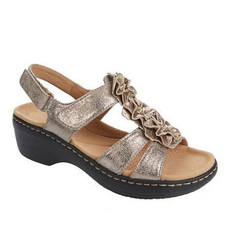 Floral Embellished Sandals | Cushioned Comfort Summer Sandals