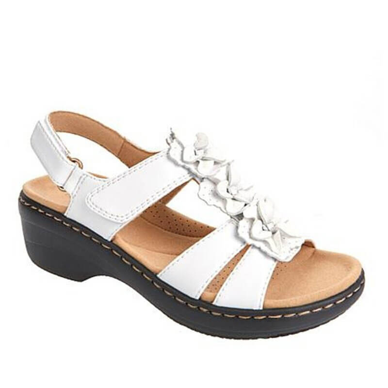 Floral Embellished Sandals | Cushioned Comfort Summer Sandals