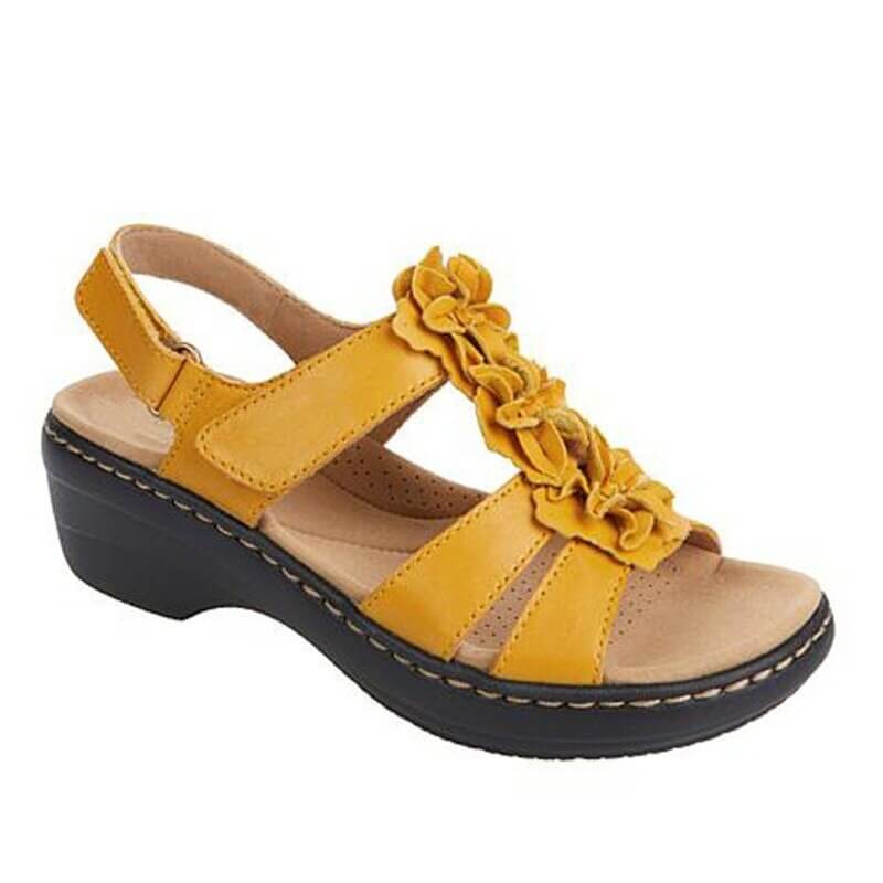 Floral Embellished Sandals | Cushioned Comfort Summer Sandals