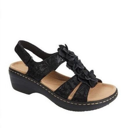 Floral Embellished Sandals | Cushioned Comfort Summer Sandals