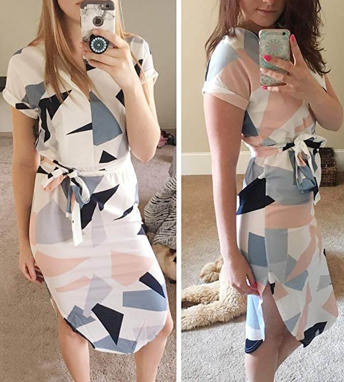 Geometric Print Belted Dress | Fashion-Forward Chic Design