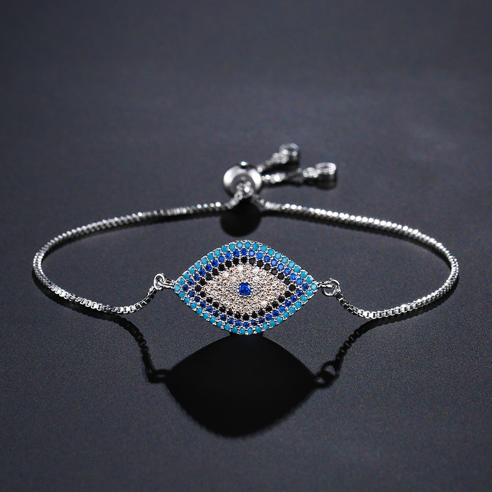 Glamorous Evil Eye Crystal Bracelet | Adjustable Design for Protection