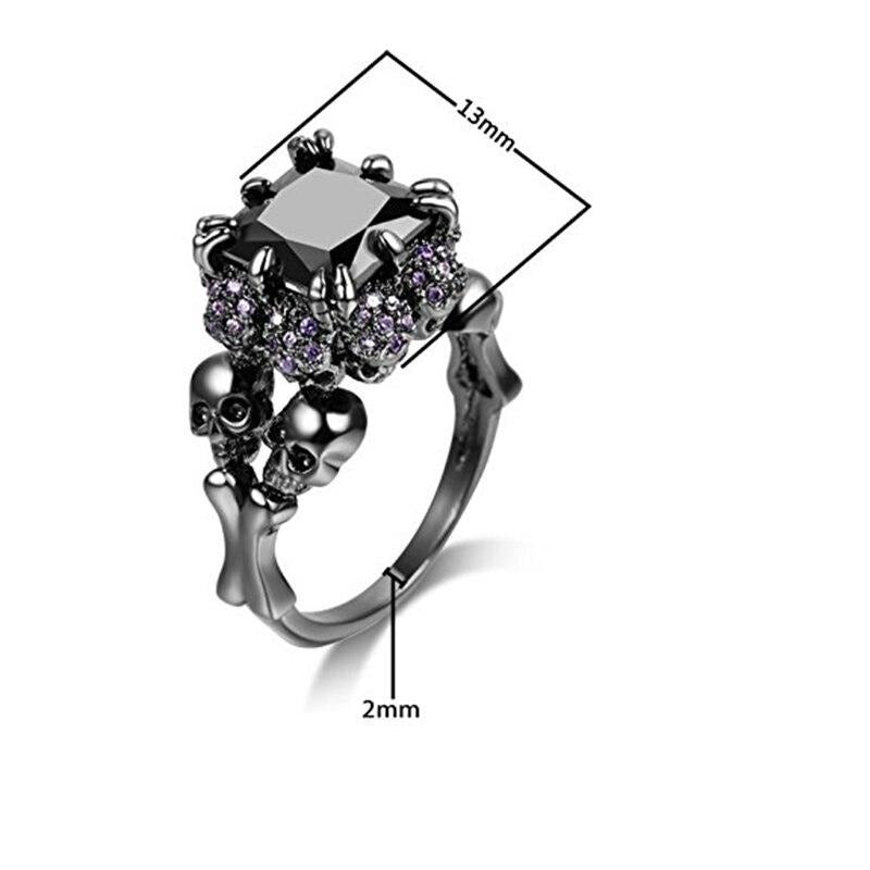 Gothic Skull Ring | Bold Black Stone Statement