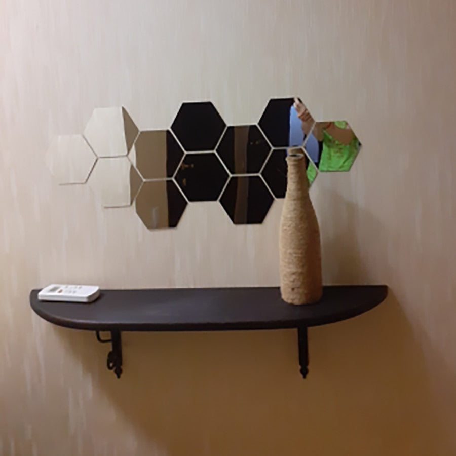 Hexagon Mirror Wall Tiles | Modern Wall Décor