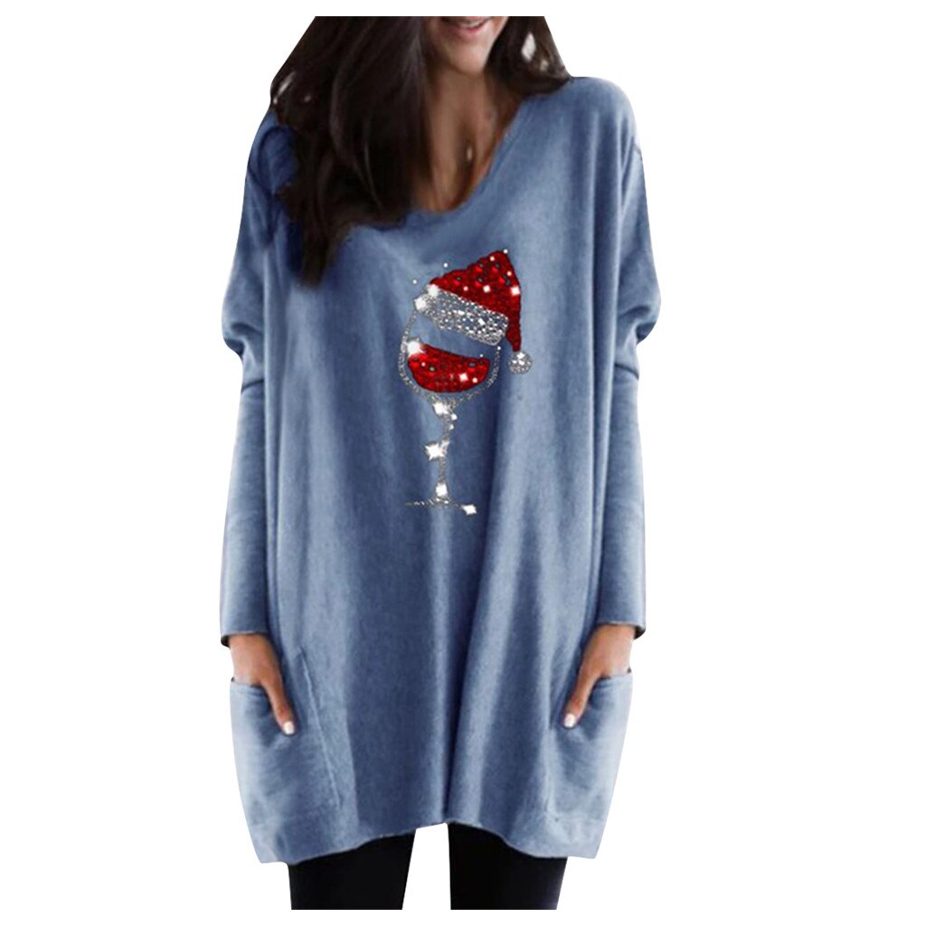 Holiday Wine Glass Sweater Dress | Festive Charm