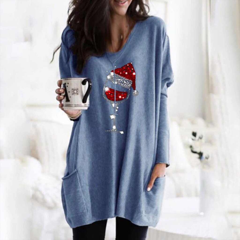 Holiday Wine Glass Sweater Dress | Festive Charm