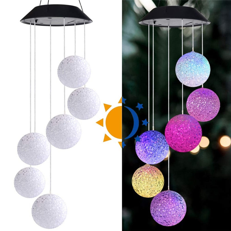 LED Solar Wind Chimes | Color-Changing Outdoor Decor & Patio Lights