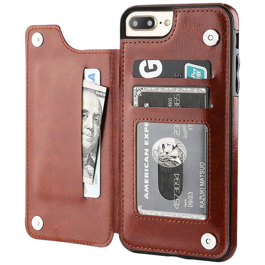 Leather Wallet Phone Case | Multi-Card Slot & Built-In Stand