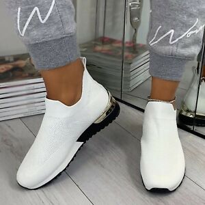 Luxe Comfort Knit Sneakers | Metallic Accent Sneakers