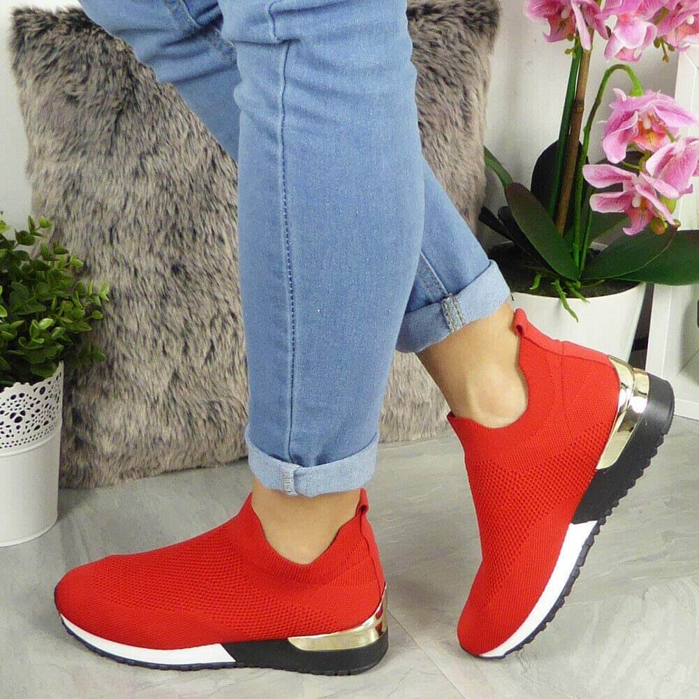 Luxe Comfort Knit Sneakers | Metallic Accent Sneakers