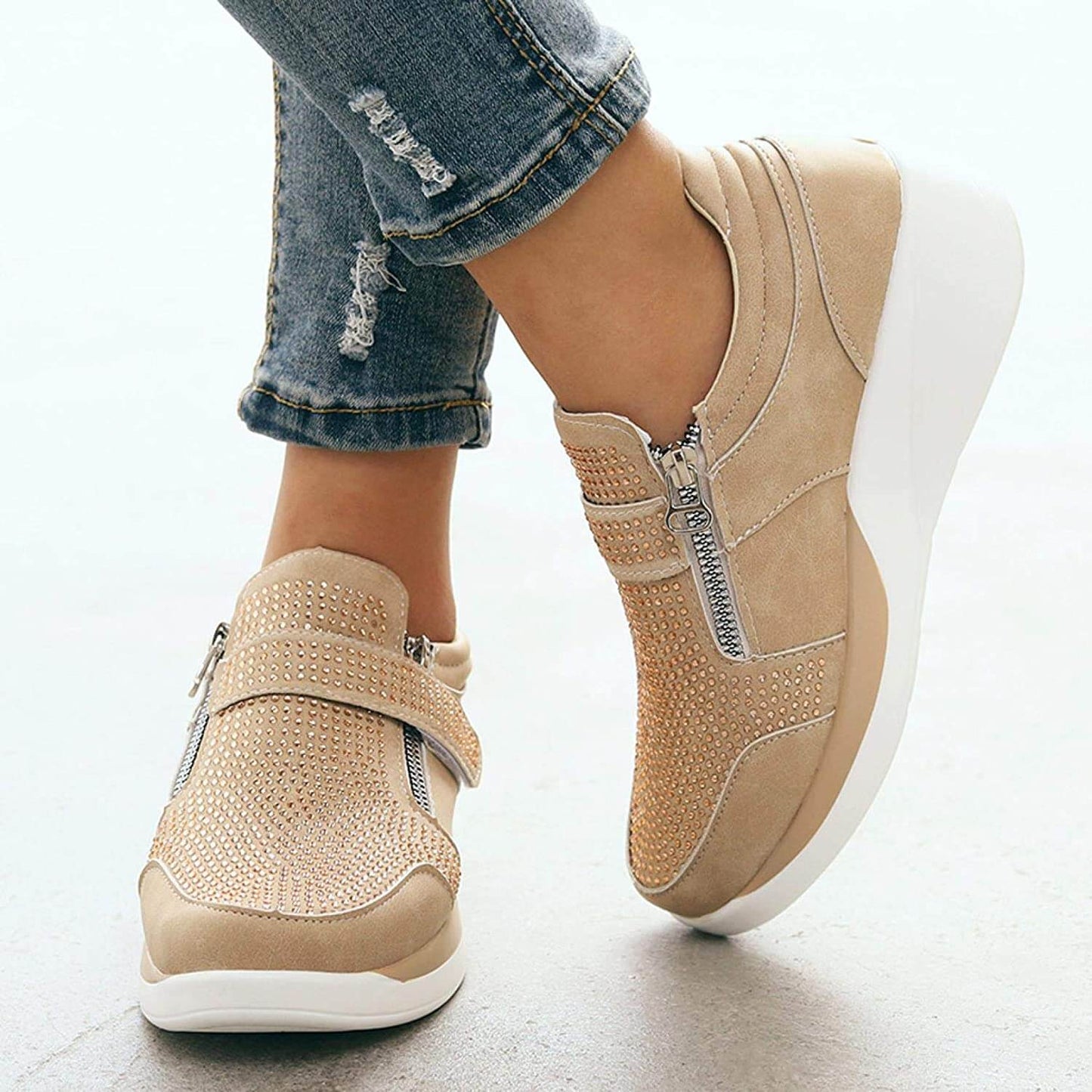 Luxe Comfort Sneakers | Trendy Wedge Design