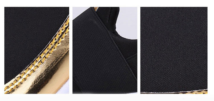 LuxeAthlete Slip-On Sneakers | Metallic Accent Fashion Sneakers