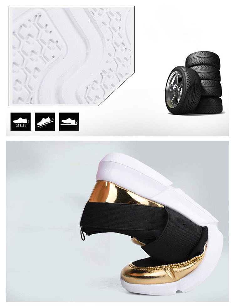 LuxeAthlete Slip-On Sneakers | Metallic Accent Fashion Sneakers