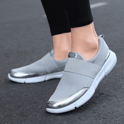 LuxeAthlete Slip-On Sneakers | Metallic Accent Fashion Sneakers