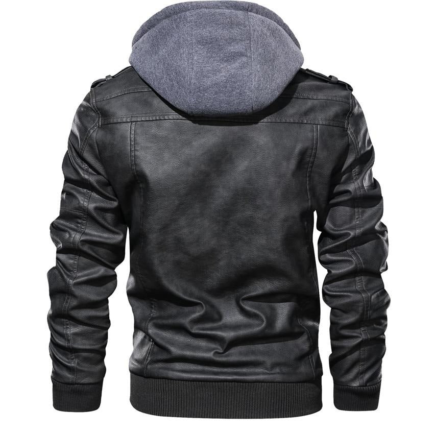 Men's Leather Jacket | Stylish Hooded Design with Premium Leather
