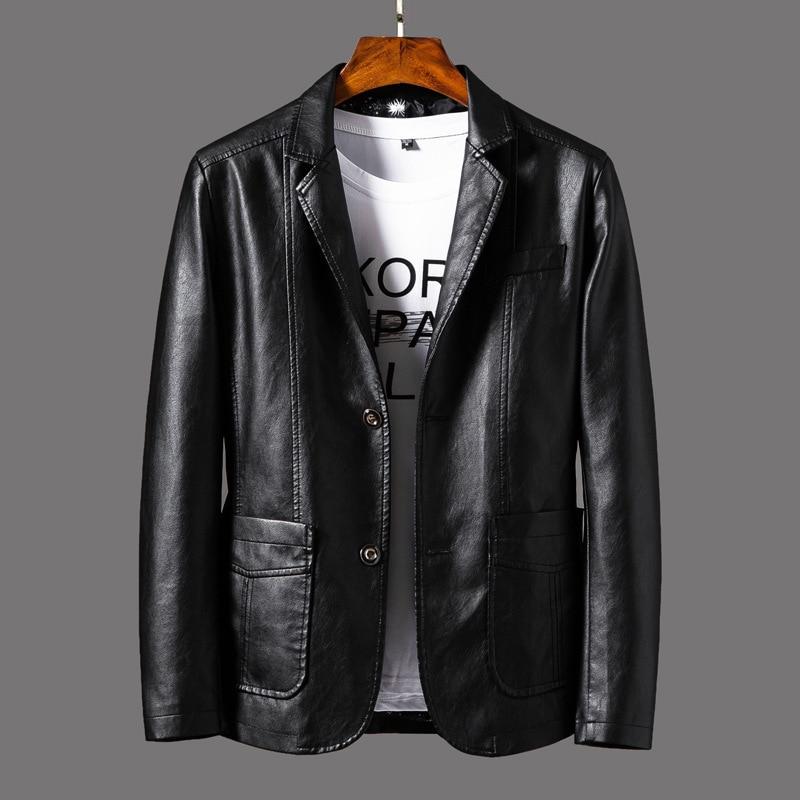 Men's Sleek Leather Blazer Jacket | Versatile Design