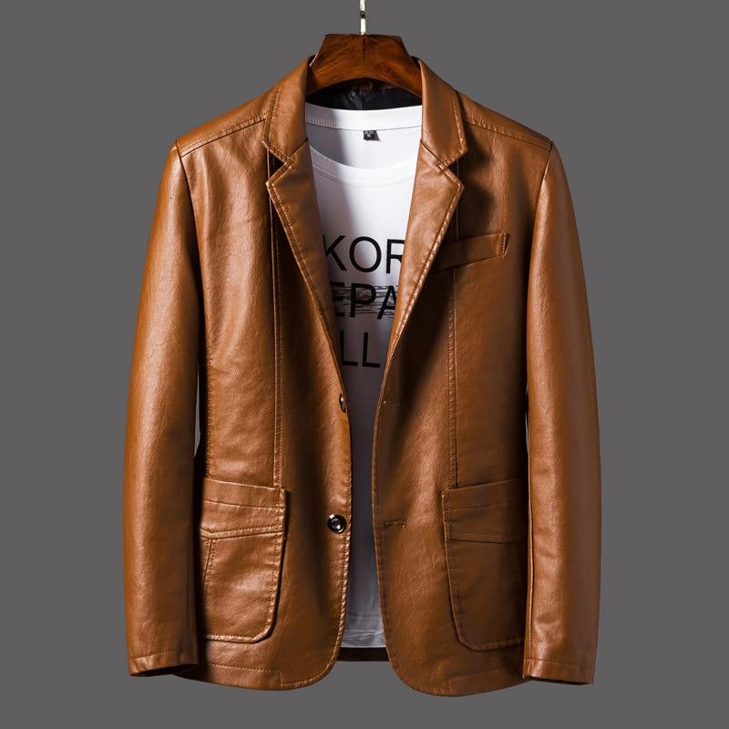 Men's Sleek Leather Blazer Jacket | Versatile Design