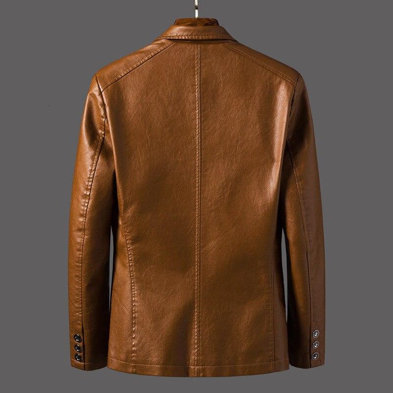 Men's Sleek Leather Blazer Jacket | Versatile Design
