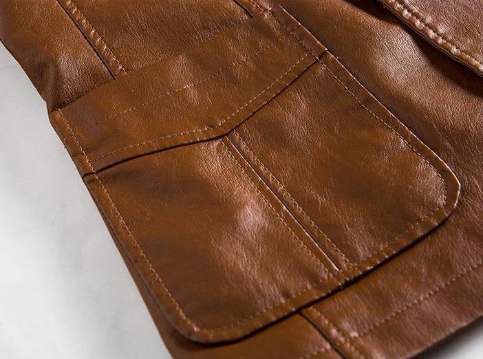 Men's Sleek Leather Blazer Jacket | Versatile Design