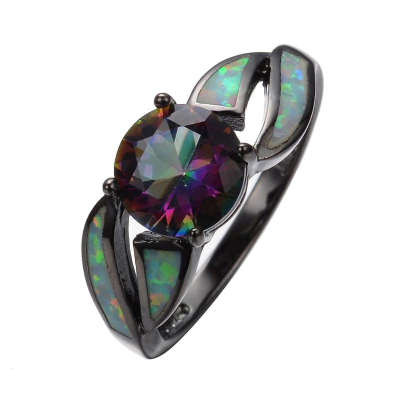 Mystic Rainbow Black Opal Ring | Timeless Elegance & Statement Jewelry