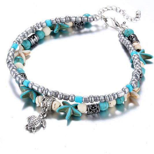 Ocean Charm Anklet Set | Beach-Inspired Design for Ocean Lovers