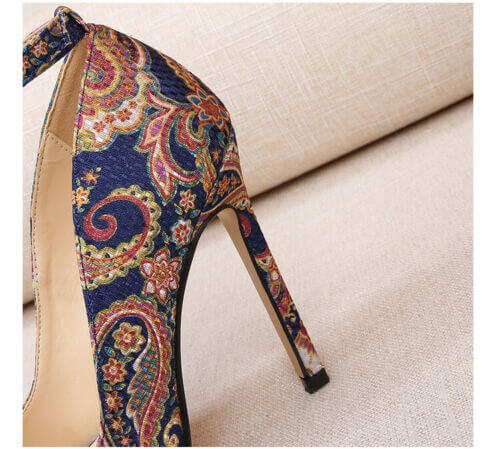 Paisley Elegance High Heels | Vibrant Sophisticated Design