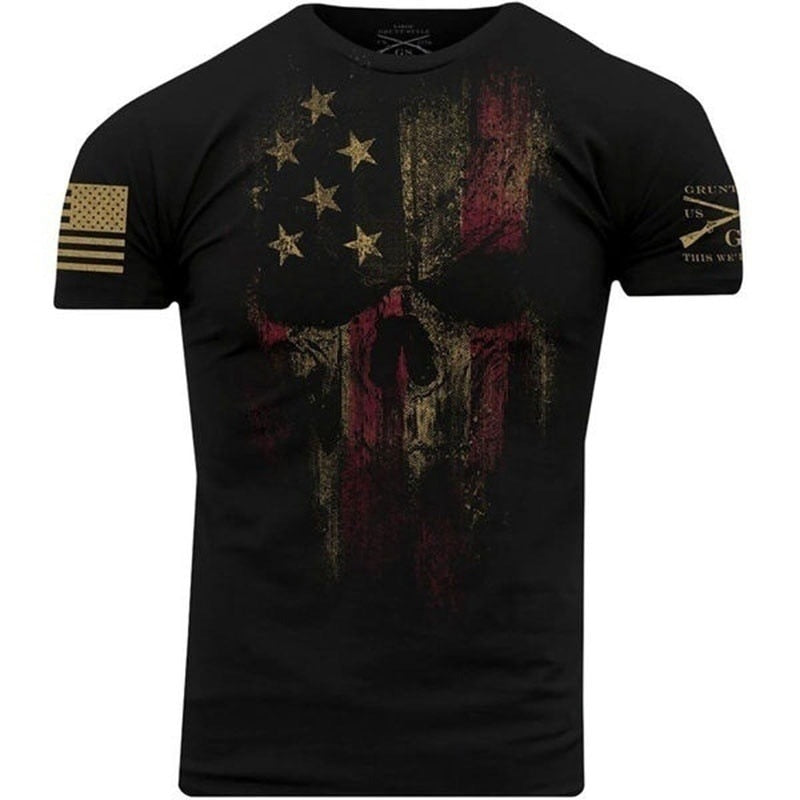 Patriot Skull T-Shirt | Bold Graphic Design T-Shirt