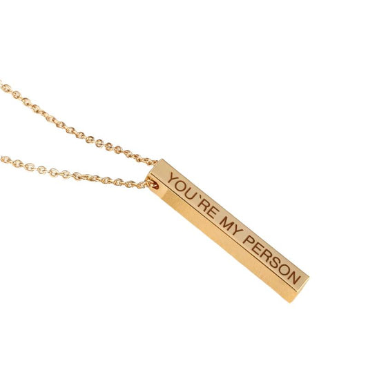 Personalized Bar Pendant Necklace | Custom Name Engraved Jewelry
