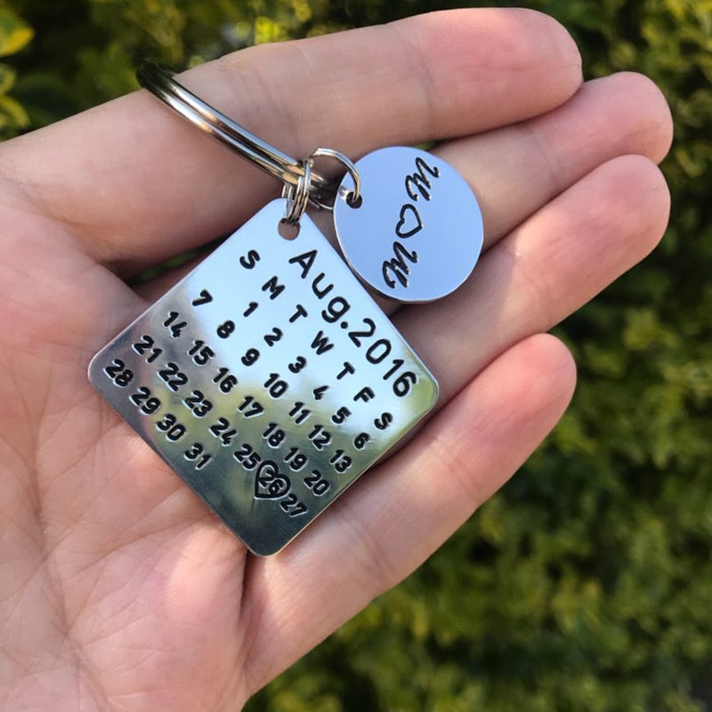 Personalized Date Keychain | Customizable Keepsake