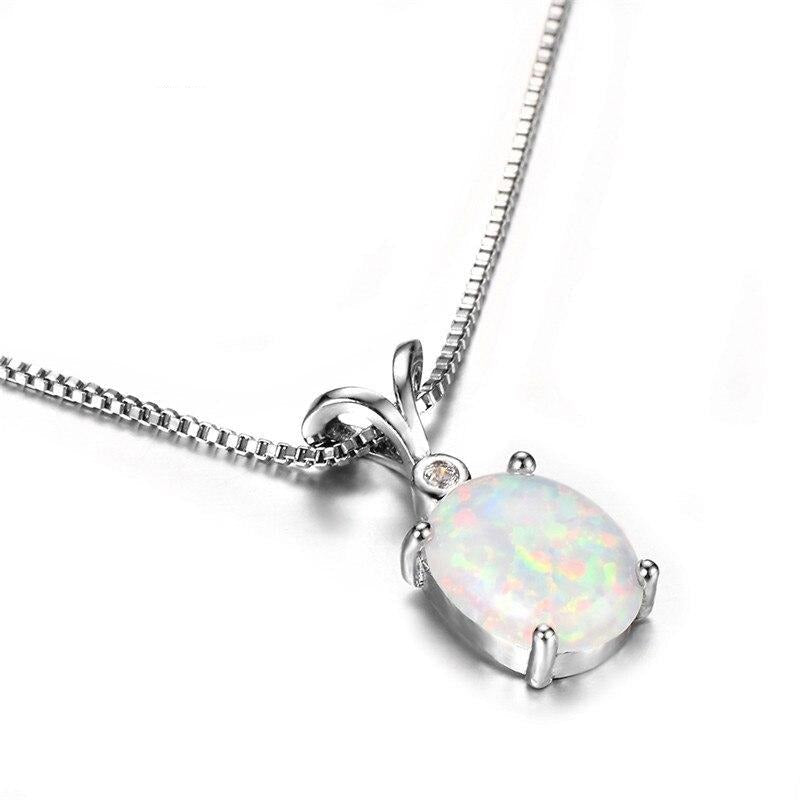 Radiant Opal Necklace | Iridescent Elegance