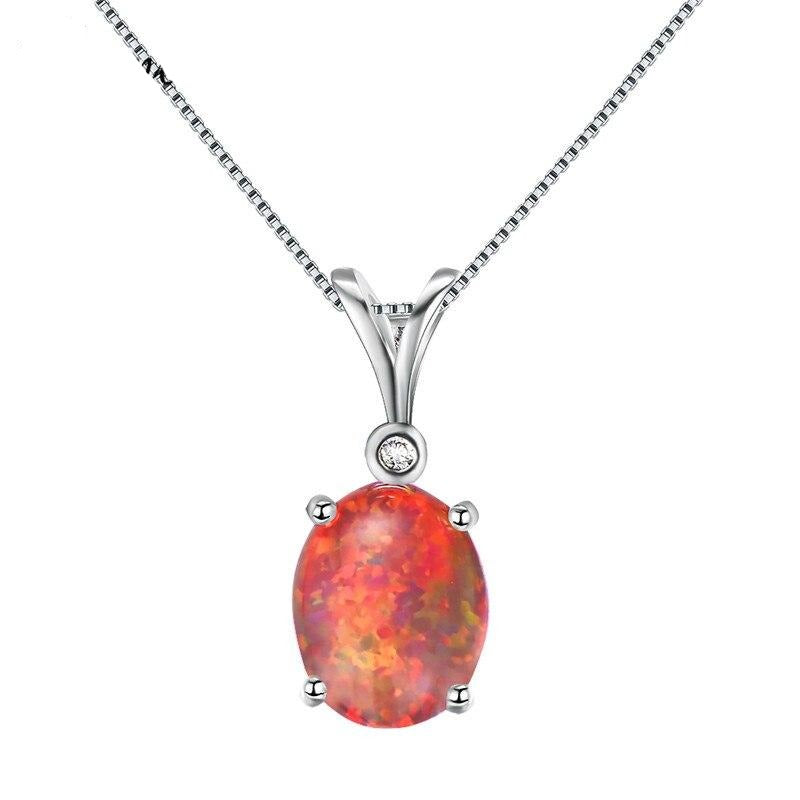 Radiant Opal Necklace | Iridescent Elegance