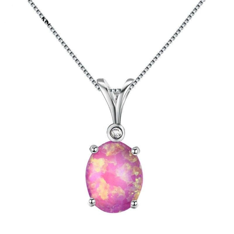 Radiant Opal Necklace | Iridescent Elegance