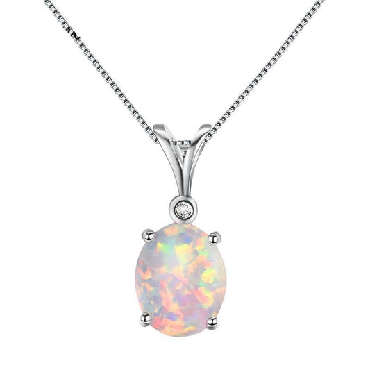 Radiant Opal Necklace | Iridescent Elegance